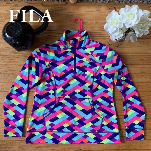 Fila Jackets & Blazers - FILA Sport SIZE L 1/4 zip pullover jacket neon